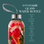 16 Ounce Glass Water Bottles, Reusable Water Bottles with Airtight, Pack of 12, Stainless Steel Lids Carrying Strap And Nylon Water Bottle Protective Sleeves for Hot Or Cold Drinks - Image 3