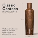 Corkcicle Classic Canteen Insulated Water Bottle - Stainless Steel Reusable Tumbler - Triple Insulated - Keeps Drinks Cold 25 Hours or Hot 12 Hours - Cupholder Friendly - Walnut Wood - 25 oz - Image 3