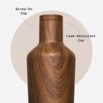 Corkcicle Classic Canteen Insulated Water Bottle - Stainless Steel Reusable Tumbler - Triple Insulated - Keeps Drinks Cold 25 Hours or Hot 12 Hours - Cupholder Friendly - Walnut Wood - 25 oz - Image 6