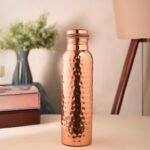 Copper Water Bottle for Drinking Leak Proof Hammered Design Eco Friendly Reusable Insulated Bottles (11 Inches) - Image 3