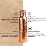 Copper Water Bottle for Drinking Leak Proof Hammered Design Eco Friendly Reusable Insulated Bottles (11 Inches) - Image 4