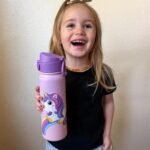 OLDLEY 20 Oz Insulated Stainless Steel Water Bottle For Kids, With Straws Leak-proof, Kids Water Bottles For School Boys Girls,Magic Unicorns - Image 3