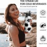 32oz Soccer Water Bottle Insulated Vacuum Stainless Steel Tumbler Travel Mugs With Straw for Gym Camping Hiking - Image 5