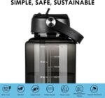 OLDLEY 32 oz Clear Water Bottle with Straw,Tritan BPA-Free, Wide Mouth, Leak Proof - for Gym, Travel, Home, School, Office (Black) - Image 5