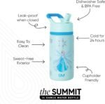 Simple Modern Disney Frozen Elsa Kids Water Bottle with Straw Lid| Reusable Insulated Stainless Steel Cup for Girls School | Summit Collection | 14oz, Iridescent Elsa - Image 3