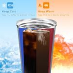 Travel Coffee Mug 17 oz Insulated Coffee Cup with Lid Pill Proof, Vacuum Stainless Steel Leakproof Thermal to GO, Reusable Coffee Tumbler for Men and Women Hot & Cold Drinks - Image 4