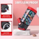 rockpapa 14 oz Kids Insulated Water Bottle，Stainless Steel Toddler Cups with Straws, BPA Free, Leak-Proof, Kids Water Bottle for School Boys&Girls (Black Games) - Image 5