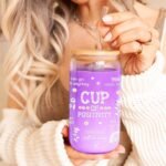 Inspiration Glass Cup 16 Oz with Lid and Straw Positive Motivational Tumbler Iced Coffee Aesthetic Cups Birthday Mothers Day Christmas Inspirational Gifts for Women Mom Teachers Friends - Image 4