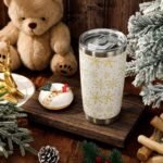 Whaline Christmas Snowflake Tumbler Stainless Steel Travel Tumbler with Lid Straw and Brush Xmas Winter Coffee Mug Cup for Holiday Birthday Gift - Image 4