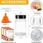 6Pack 2oz Glass Shot Bottles with Caps,Juicing Bottles Reusable,Ginger Shot Glasses Containers for Liquids,Sample,Wellness Shot,Turmeric,Juice,DIY,with Funnels,Stickers,Wide Mouth,Leakproof - Image 4