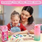 HIETIRA Decorate Your Own Water Bottle Kits for Girls - 4 5 6 7 8 Year Old Girl Gifts 4 5 6 7 8 9 Year Old Girl Birthday Gifts DIY Arts and Crafts for Kids Ages 6-8 Girls Mermaid Toys - Image 3