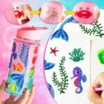 HIETIRA Decorate Your Own Water Bottle Kits for Girls - 4 5 6 7 8 Year Old Girl Gifts 4 5 6 7 8 9 Year Old Girl Birthday Gifts DIY Arts and Crafts for Kids Ages 6-8 Girls Mermaid Toys - Image 4
