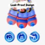 YOHKOH Kids Water Bottle for School with Straw, 13oz Reusable Kids School Water Bottle with Strap, Leak-Proof Portable Sports Water Bottle for Girls Boys BPA-free (Blue-1) - Image 3