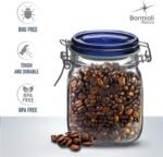 Bormioli Rocco Fido Square Jaw with Blue Lid, 33-3/4-Ounce, 33.75 Ounce, Clear - Image 8