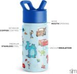 Simple Modern Kids Summit Water Bottle with Straw Lid | Disney Pixar 14oz Stainless Steel Cup Insulated Tumbler for Boys, School | Pixar Pals - Image 3