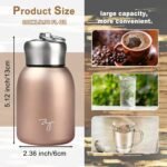 Mini 12oz Stainless Steel Water Bottle, Small Vacuum Insulated Water Bottle Leak Proof Sport Tumbler Cup Hot and Cold Water Bottle for Women Girls Kids Gift Milk Tea Lunch (Orange red) - Image 4
