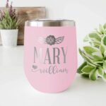 Personalized Wine Tumblers, 12 oz Light Pink, 12 Designs, Stainless Steel Custom Wine Tumblers, Double-Wall, Vacuum Insulated, Personalized Gifts for Women - Image 6