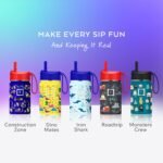 IRON °FLASK Kids Water Bottle - Straw Lid, 20 Name Stickers, Vacuum Insulated Stainless Steel, Double Walled Tumbler Travel Cup, Thermos Mug - Roadtrip, 10 Oz - Image 7