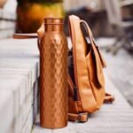 100% Copper Water Bottle, Diamond Matty Finish Design, (34 Oz/1000ml), Ayurvedic Copper Bottle for Drinking water with Nature Health Benefits, Leak-Proof, Durable & Eco-friendly - Image 3