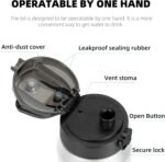 Fanhaw 24 oz Insulated Stainless Steel Water Bottle with Anti-Dust Chug Lid, Leakproof Vacuum Metal Bottle for Kids, Women & Men (White Black) - Image 3