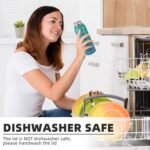 Fanhaw 24 oz Insulated Stainless Steel Water Bottle with Anti-Dust Chug Lid, Leakproof Vacuum Metal Bottle for Kids, Women & Men (White Black) - Image 6