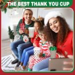 Pickmesh 12 Pcs Christmas Coffee Cups Gifts Bulk 16 oz Reusable Christmas Tree Snowflake Elk Pattern Tumblers with Lid Plastic Travel Coffee Mug for Women Coworkers Holiday Drinks - Image 5