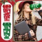 Pickmesh 12 Pcs Christmas Coffee Cups Gifts Bulk 16 oz Reusable Christmas Tree Snowflake Elk Pattern Tumblers with Lid Plastic Travel Coffee Mug for Women Coworkers Holiday Drinks - Image 6