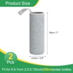 uxcell 2pcs Neoprene Water Bottle Sleeve, 18.5 oz Insulated Water Glass Bottles Carrier Bag Collapsible Drink Bottle Sleeve Cover Holder with Handle, Gray - Image 3