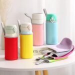 uxcell 2pcs Neoprene Water Bottle Sleeve, 18.5 oz Insulated Water Glass Bottles Carrier Bag Collapsible Drink Bottle Sleeve Cover Holder with Handle, Gray - Image 4