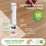 Handheld Vacuum Sealer, Premium Vacuum Sealer for Food + 35 Reusable Sous Vide Bags, Powerful Vacuum Food Sealer for Kitchen, Home, BBQ, Travel - Image 5