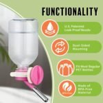 Choco Nose Patented No-Drip Water Bottle/Feeder for Guinea Pigs/Hamsters/Bunnies/Ferrets/Other Small Pets, Critters and Animals -for Cages, Crates or Wall Mount. 10.2 oz. Nozzle 10mm, Pink (C128) - Image 3