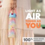 Elemental Splash Water Bottle with Straw - BPA-Free Tritan Plastic Reusable Water Bottle with Pop It Strap - Ideal for Travel, Gym and Sports - Leak Proof when Spout is Closed - 26oz - Rainbow Heart - Image 4