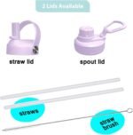 SENDESTAR 32oz Water Bottle Wide Mouth Stainless Steel Vacuum Insulated Double Wall with Straw Lids Fit in Any Car Cup Holder,Lilac - Image 4