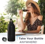 CUULii Insulated Wine Tumbler - Double-Wall Stainless Steel Portable Cooler for Red and White Wine, Travel with Neoprene Liner, BPA-Free - Perfect Gift for Wine Lovers, Black (750ml) - Image 4