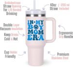 momocici Boy Mom Gifts Ideas.40 oz In My Boy Mom Era Tumbler with Handle.BoyMom Cup Tumblers Gift.40 oz Birthday Christmas Mothers Day Cups Tumbler Gifts for boymom. - Image 3