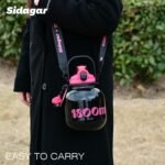 60 oz Big Water Bottle with Straw and Carry Handle, Black Wide Mouth Vacuum Insulated Stainless Steel Bottles; Heavy-Duty Aesthetic Yoga Flask for Women, Sweet & Cool Black - Image 6