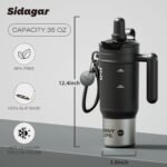 32 oz Insulated Tumbler with Handle and Straw - Premium 316 Stainless Steel Leak-Proof Water Bottle, Ideal for Gym, Office, Travel & Outdoors, Tactical Insulated Mug - Tactical Matte Black - Image 4