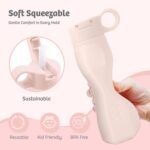 ADM & EVE Kids Silicone water bottle Eco Friendly, DENT Proof Soft light weight School Water bottle with Straw great for toddlers. Kids essentials Travel - Image 4