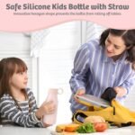 ADM & EVE Kids Silicone water bottle Eco Friendly, DENT Proof Soft light weight School Water bottle with Straw great for toddlers. Kids essentials Travel - Image 5