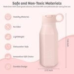 ADM & EVE Kids Silicone water bottle Eco Friendly, DENT Proof Soft light weight School Water bottle with Straw great for toddlers. Kids essentials Travel - Image 7