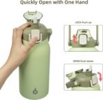 BJPKPK Insulated Water Bottles with Straw, 57 oz Sports Water Bottle with One-handed Opening Lid, BPA Free Leakproof Easy Carry Jugs, Flasks for Gym Sports Outdoors,Light Green - Image 4