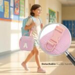 Initial Lunch Bag for Girls Kids, Cute Insulated Lunch Box Gift for School Personalized Gifts for Teen Girl (Pink A) - Image 3
