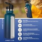 Volhoply 17oz Kids Insulated Water Bottle,Stainless Steel Water Bottles with Straw Lid,Reusable Metal Cups Water Bottle,Double Wall Vacuum Sports School Water Flask Keep Cold (Dark Night,1 Set) - Image 4