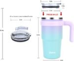 Zukro 20 oz Tumbler with Handle, Lid and Straw, Ceramic Lined, Double-Walled Vacuum Insulated Stainless Steel Coffee Cups for Home/Office/Work, Travel Mug for Hot and Cold Drinks, BPA-Free - Image 8