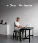 32oz/1L Sport Water Bottle, Light Tritan, Quick-Open Chug Lid/Straw 2-in-1, Leak-Proof, Dishwasher-Safe, BPA-Free, Drop-Resist & Scratch-Resist for Travel/Gym/Office (Clear Minimalism) - Image 4