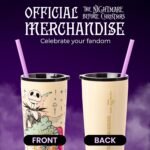 Silver Buffalo Disney Tim Burton's Nightmare Before Christmas “Forever and Always” Featuring Jack Skellington and Sally Double Walled Stainless Steel Tumbler with Straw, 22 Ounces - Image 6