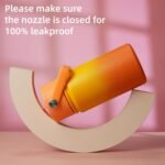 BJPKPK Insulated Water Bottle with Straw Lid, 15oz Cute Water Bottles, Stainless Steel Metal Thermo, Reusable BPA Free Leak Proof Tumblers, Cups,Sunset Orange - Image 4