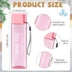 Maxdot 24 Pcs Thank You Water Bottles Bulk 17 oz Employee Appreciation Gifts Plastic Water Bottle Reusable Cup Inspirational Thank You Gifts for Valentine Staff Coworker Teacher Nurse(Pink) - Image 3