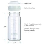 COMI Wide Neck Glass Breastmilk Collection n Storage Bottle, 8oz with Screw Ring Sealing Disk; Re-markable Sealing Disc. BPA Free, Fits Breast Pumps & Nipples (2 Gray Lids) - Image 3
