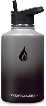 HYDRO CELL Stainless Steel Insulated Water Bottle with Straw - For Cold & Hot Drinks - Metal Vacuum Flask with Screw Cap and Modern Leakproof Sport Thermos for Adults (Graphite/Black 64oz) - Image 3